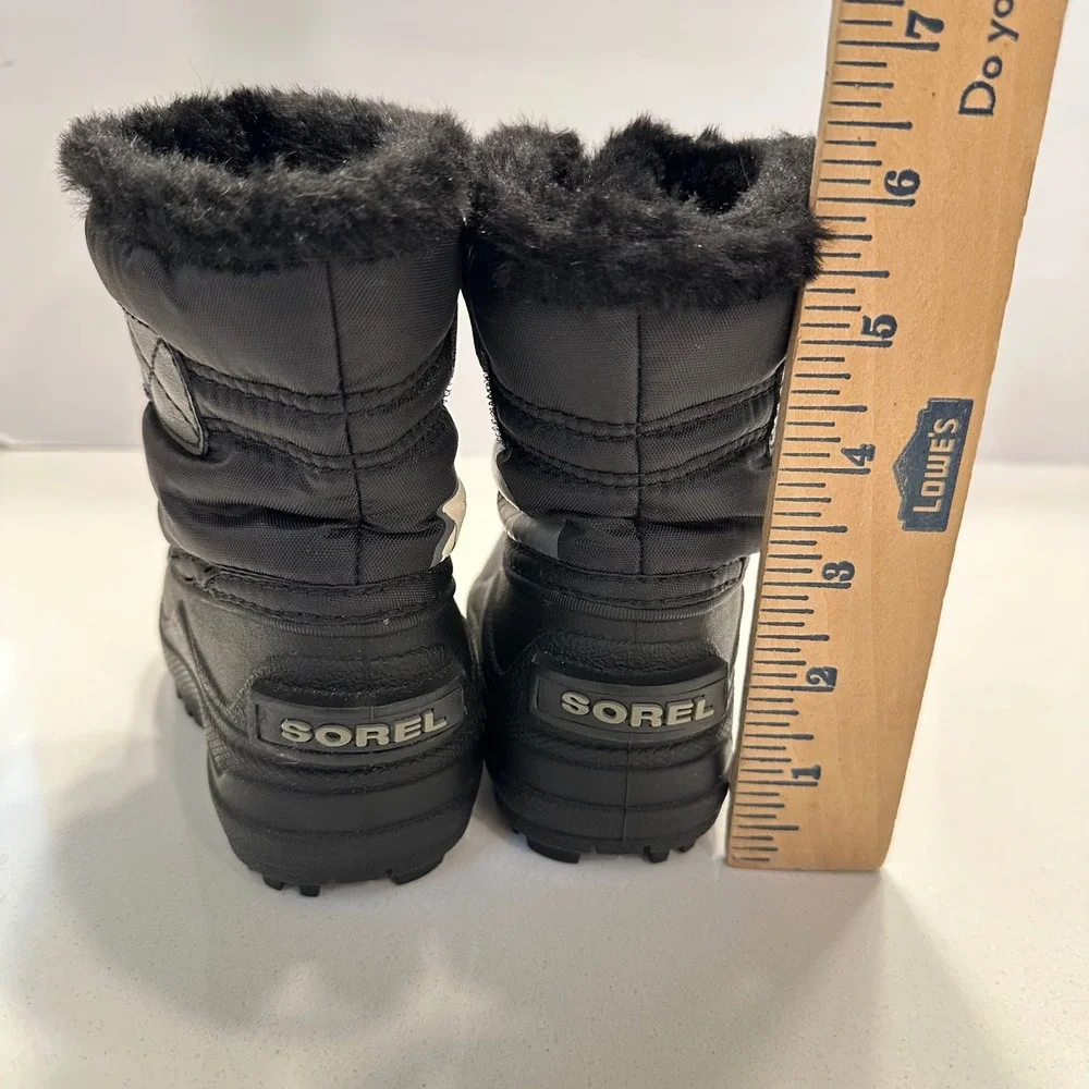 Sorel Snow Commander Toddler Kids Black Winter Snow Boots NV1805-010 Size 4